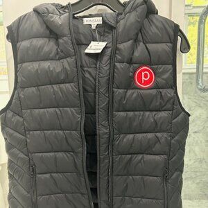 NWT Pure Barre Hooded Black Puffer Vest